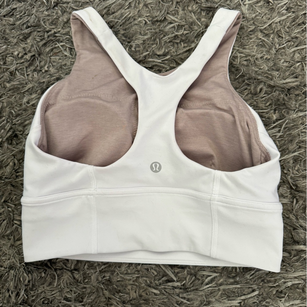 Lululemon Wunder Train Long Line in Off White Size 4 Sports bra